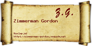 Zimmerman Gordon névjegykártya